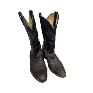 Dan Post Dark Brown Leather Western Cowboy Boots 12 D